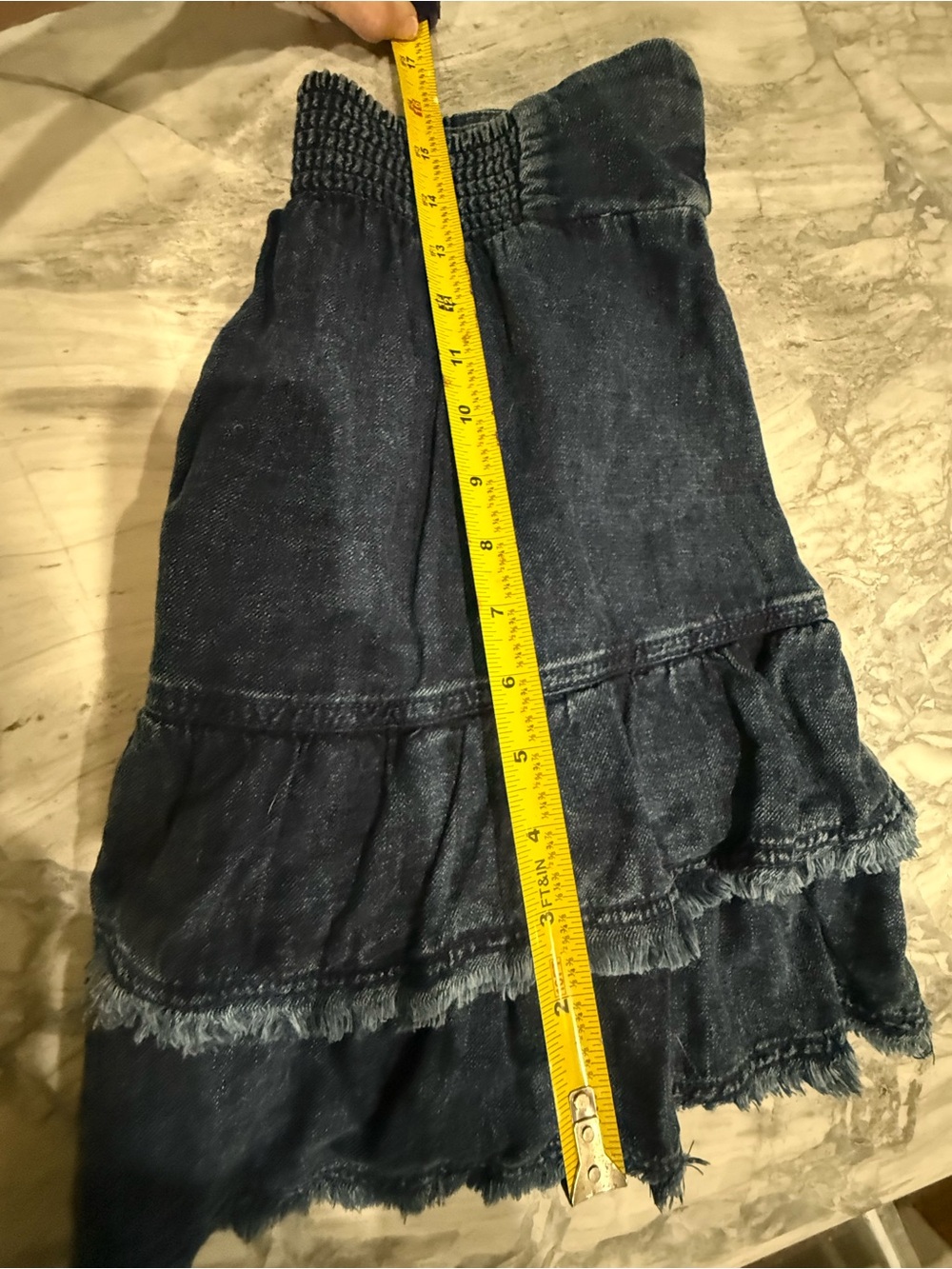 Pilcro Denim Tiered Ruffle Mini Skirt - Blue - Picture 3 of 3